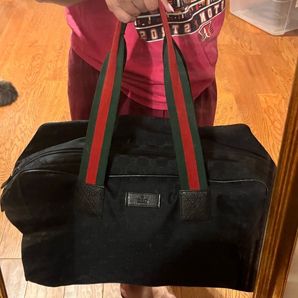 Gucci Black Monogram Weekender Bag - Picture 9 of 10
